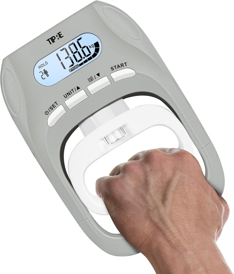 TIPRE 396lbs/180kg Grip Strength Tester, Hand Grip Dynamometer, Digital Grip Strength Tester with LCD Display, Adjustable Hand Grip Training Gauge, Hand Grip Testing for Sports Home School Use - Image 1